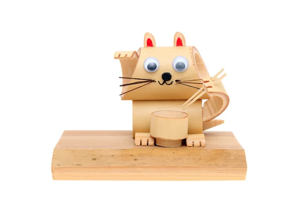 Chat jouet en bambou — Photo