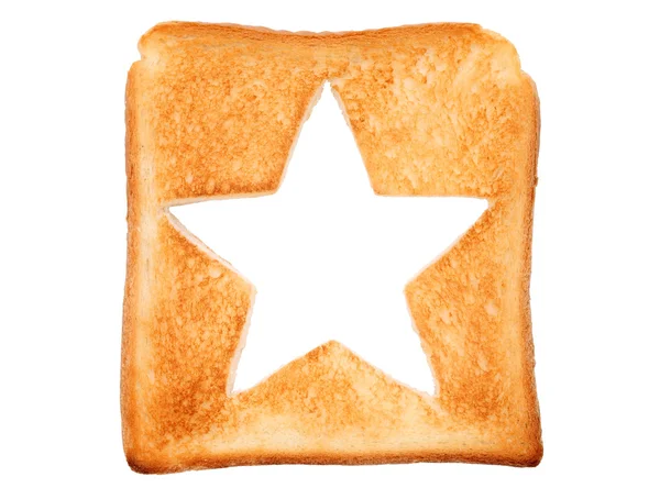 Toasted bread with star shape — Stock Photo, Image
