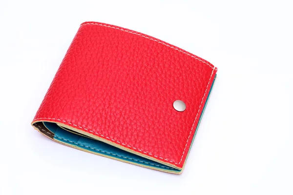 Red leather wallet — Stock Photo, Image