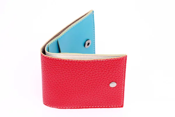 Red leather wallet — Stock Photo, Image