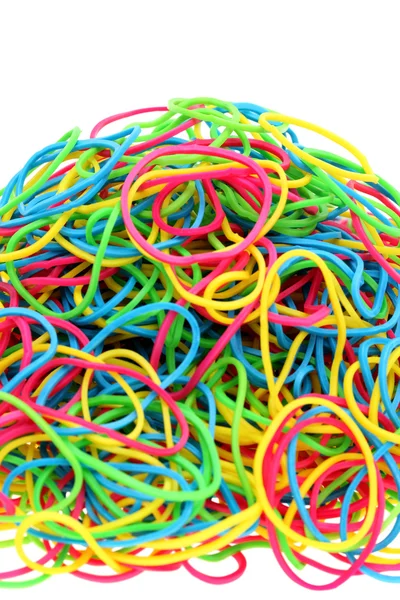 Stack of colorful rubber bands — Stock Photo, Image