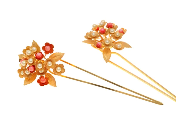 Old gold hairpin — Stock Photo, Image