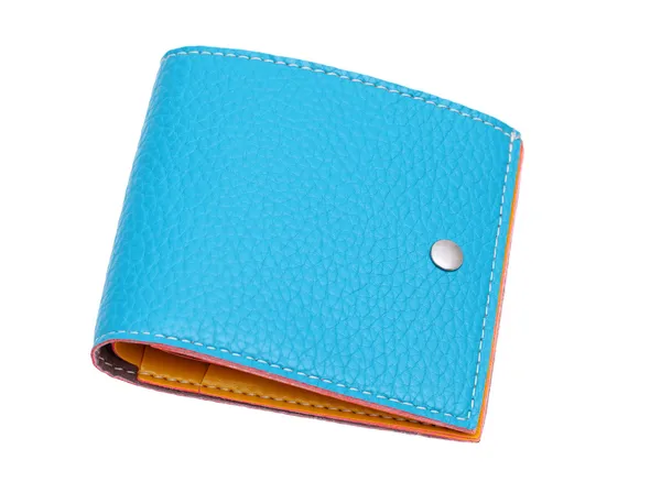 Blue leather wallet — Stock Photo, Image