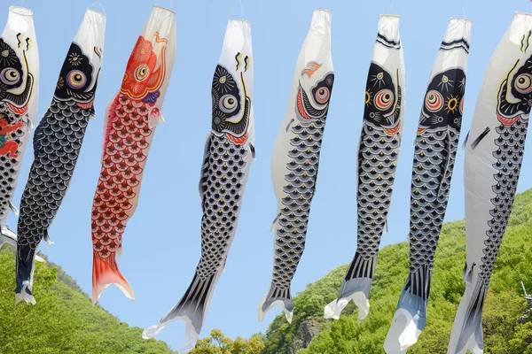 Japanese carp-shaped streamers — Stock Photo, Image