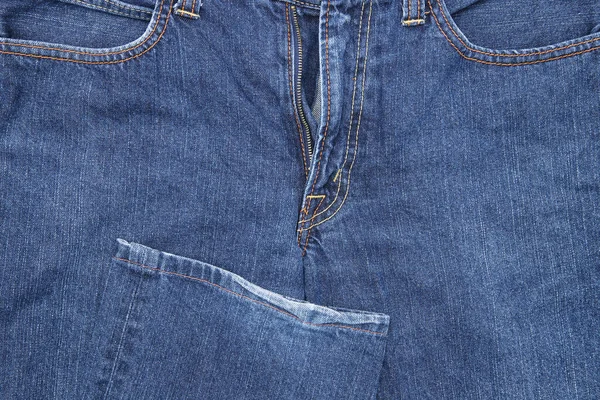 Jeans Pants Front Pockets Fly Jeans Background Denim Pattern — Stock Photo, Image