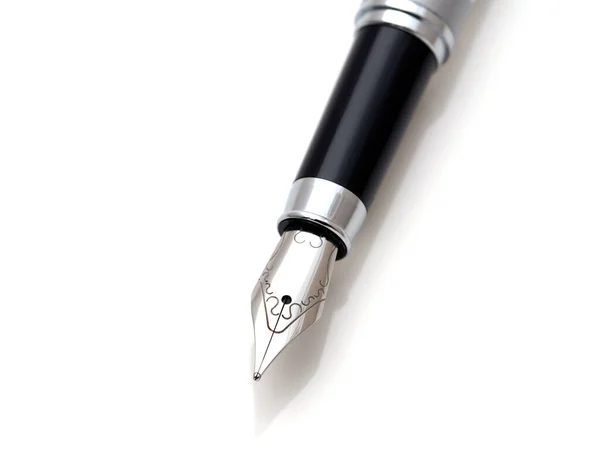 Close Details Fountain Pen White Background — Stock Photo, Image