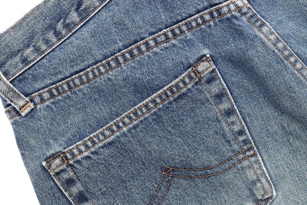 Jeans Pants Back Pockets Isolated White Background — Stock Photo, Image