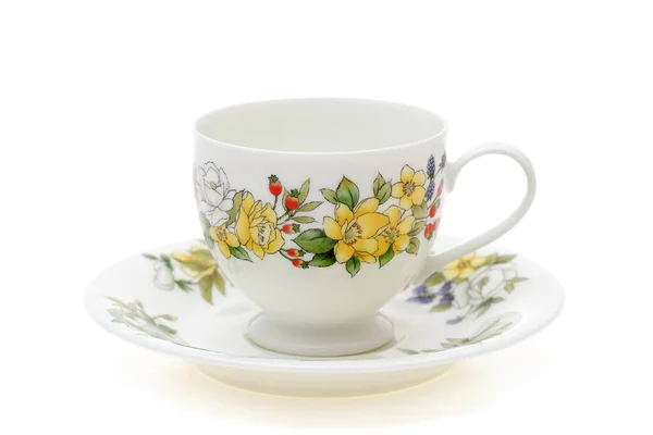 Tasse Traditionnelle Porcelaine Isolée Sur Fond Blanc — Photo