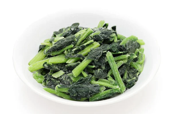 Frozen Spinach Dish White Background — Stock Photo, Image