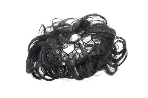 Поддельные Волосы Парик Студия Освещения Изолированы Белом Фоне — стоковое фото