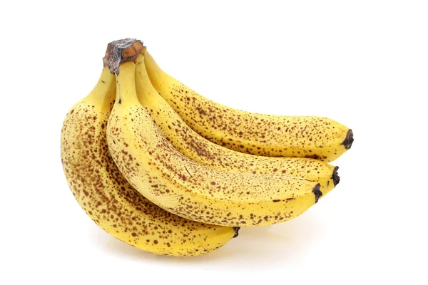 Close Ripe Bananas Isolated White Background — 스톡 사진