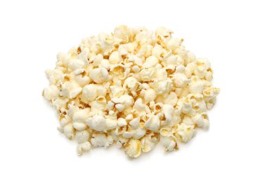 Popcorn heap isolated on white background with clipping path 