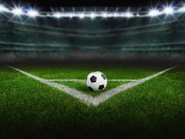 Futbol stadyumunda yazın top - köşe vuruşu