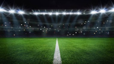 Akşam ışığında serbest futbol sahası - orta saha, orta saha