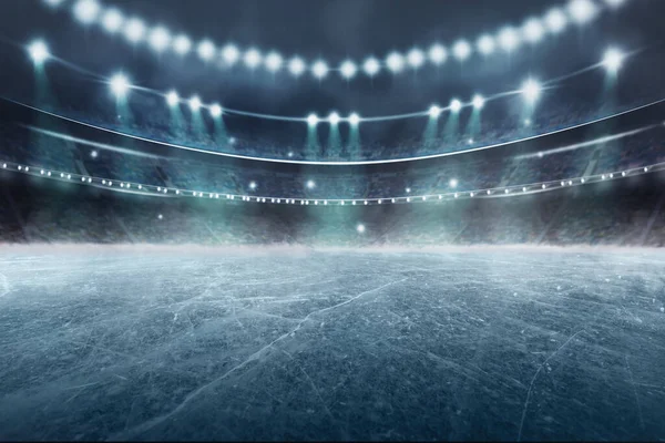 Hockey Ice Rink Sport Arena Empty Field Stadium — Stock Photo, Image