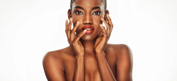 Beautiful Black Woman Beauty Portrait African American Woma — Stock Photo, Image