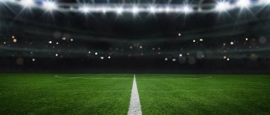 neon sisli dokuma futbol sahası - merkez, orta saha, 3B İllüstrasyon