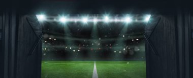 Stadyum çıkışlı dokuma futbol sahası - orta saha, orta saha