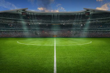 neon sisli dokuma futbol sahası - merkez, orta saha