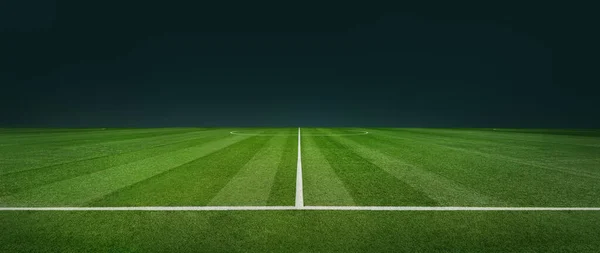 Textured Soccer Game Field Neon Fog Center Midfield — Stock Photo, Image