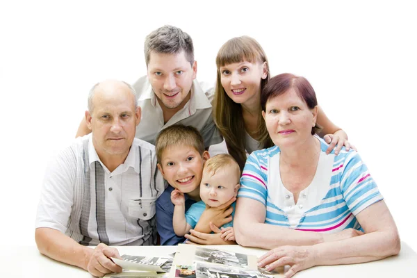 Mutlu aile görünümlü fotoğraf albümü Stok Resim