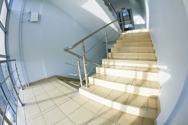 Office staircase (fisheye snapshot) — Stock Photo, Image