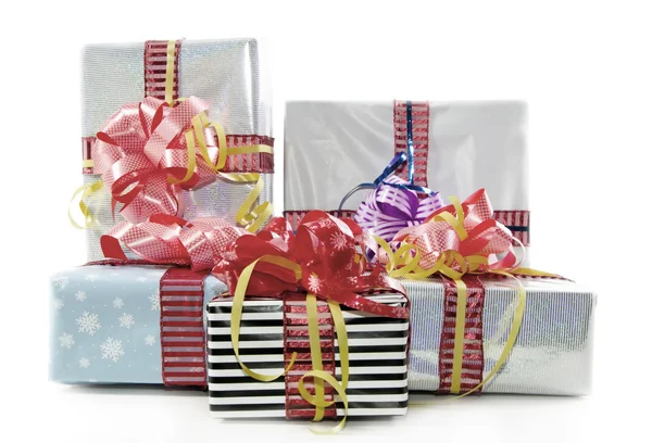 Navidad regalos cajas aisladas — Foto de Stock