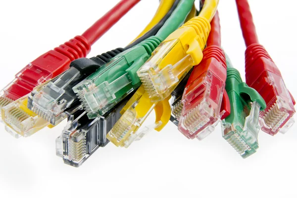 Barva síťové kabely — Stock fotografie