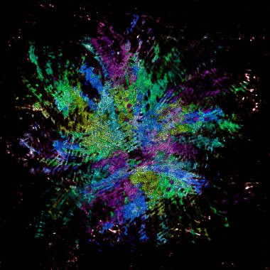 Dijital boyalı soyut tasarım, renkli doku, fraktal sanat. Duvar dekorasyonu. Soyut eşarp, modern arkaplan çizimi, fraktal yüzey, ışık efekti dokusu, modern suluboya arka plan.