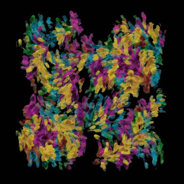 Dijital boyalı soyut tasarım, renkli doku, fraktal sanat. Duvar dekorasyonu. Soyut eşarp, modern arkaplan çizimi, fraktal yüzey, ışık efekti dokusu, modern suluboya arka plan.