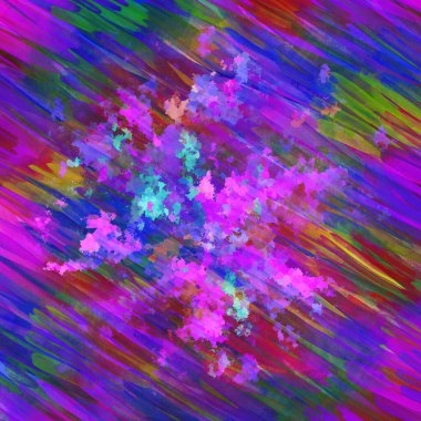 Dijital boyalı soyut tasarım, renkli doku, fraktal sanat. Duvar dekorasyonu. Soyut eşarp, modern arkaplan çizimi, fraktal yüzey, ışık efekti dokusu, modern suluboya arka plan.