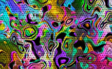 Dijital boyalı soyut tasarım, renkli doku, fraktal sanat. Duvar dekorasyonu. Soyut eşarp, modern arkaplan çizimi, fraktal yüzey, ışık efekti dokusu, modern suluboya arka plan.