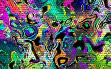 Dijital boyalı soyut tasarım, renkli doku, fraktal sanat. Duvar dekorasyonu. Soyut eşarp, modern arkaplan çizimi, fraktal yüzey, ışık efekti dokusu, modern suluboya arka plan.