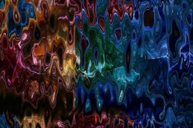 Dijital boyalı soyut tasarım, renkli doku, fraktal sanat. Duvar dekorasyonu. Soyut eşarp, modern arkaplan çizimi, fraktal yüzey, ışık efekti dokusu, modern suluboya arka plan.