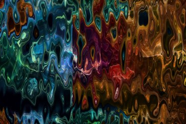 Dijital boyalı soyut tasarım, renkli doku, fraktal sanat. Duvar dekorasyonu. Soyut eşarp, modern arkaplan çizimi, fraktal yüzey, ışık efekti dokusu, modern suluboya arka plan.