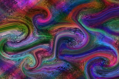 Dijital boyalı soyut tasarım, renkli doku, fraktal sanat. Duvar dekorasyonu. Soyut eşarp, modern arkaplan çizimi, fraktal yüzey, ışık efekti dokusu, modern suluboya arka plan.