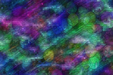 Dijital boyalı soyut tasarım, renkli doku, fraktal sanat. Duvar dekorasyonu. Soyut eşarp, modern arkaplan çizimi, fraktal yüzey, ışık efekti dokusu, modern suluboya arka plan.