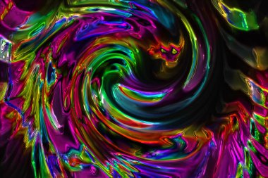 Dijital boyalı soyut tasarım, renkli doku, fraktal sanat. Duvar dekorasyonu. Soyut eşarp, modern arkaplan çizimi, fraktal yüzey, ışık efekti dokusu, modern suluboya arka plan.