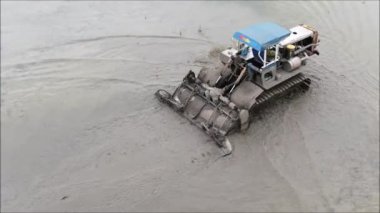 Tayland 'daki pirinç tarlasının insansız hava görüntüsü. 