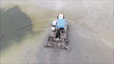 Tayland 'daki pirinç tarlasının insansız hava görüntüsü. 