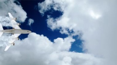 uçak ve timelapse bulutlar, alfa kanalı