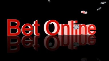 weddenschap online tekst met casino chips en kaarten vallen, alpha-kanaal