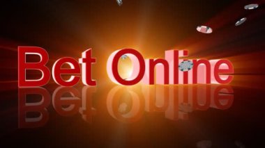 weddenschap online tekst met casino chips en kaarten vallen, alpha-kanaal