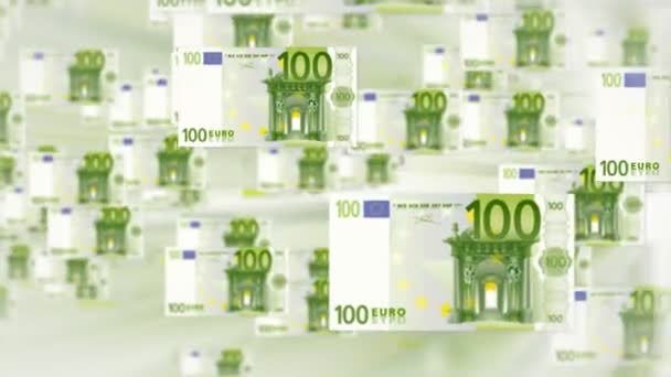 100 Евро Билл летать — стоковое видео