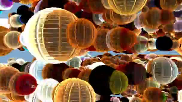 3D pozadí barevné koule — Stock video