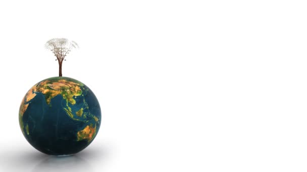 animé brillant terre et dollars arbuste, espace pour le texte