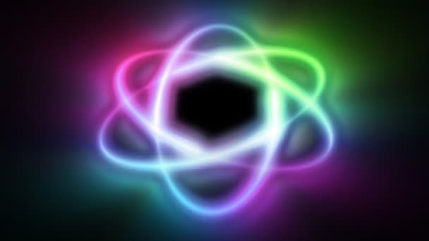 Atom multi color shine, varrat nélküli hurok — Stock videók