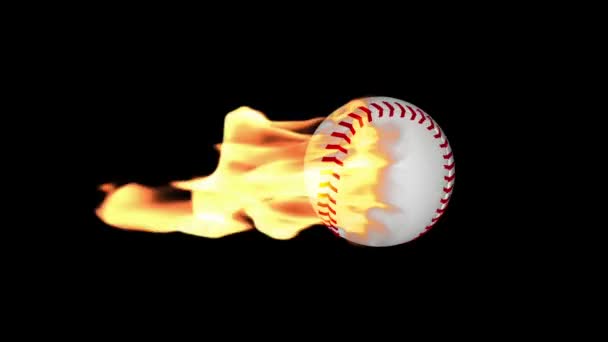 Béisbol en llamas — Vídeo de stock