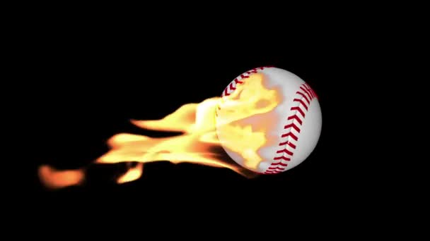 Béisbol en llamas, canal alfa — Vídeo de stock