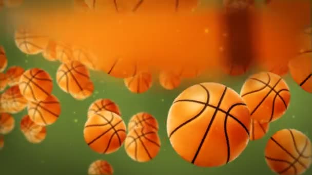 Balones de baloncesto fondo — Vídeos de Stock